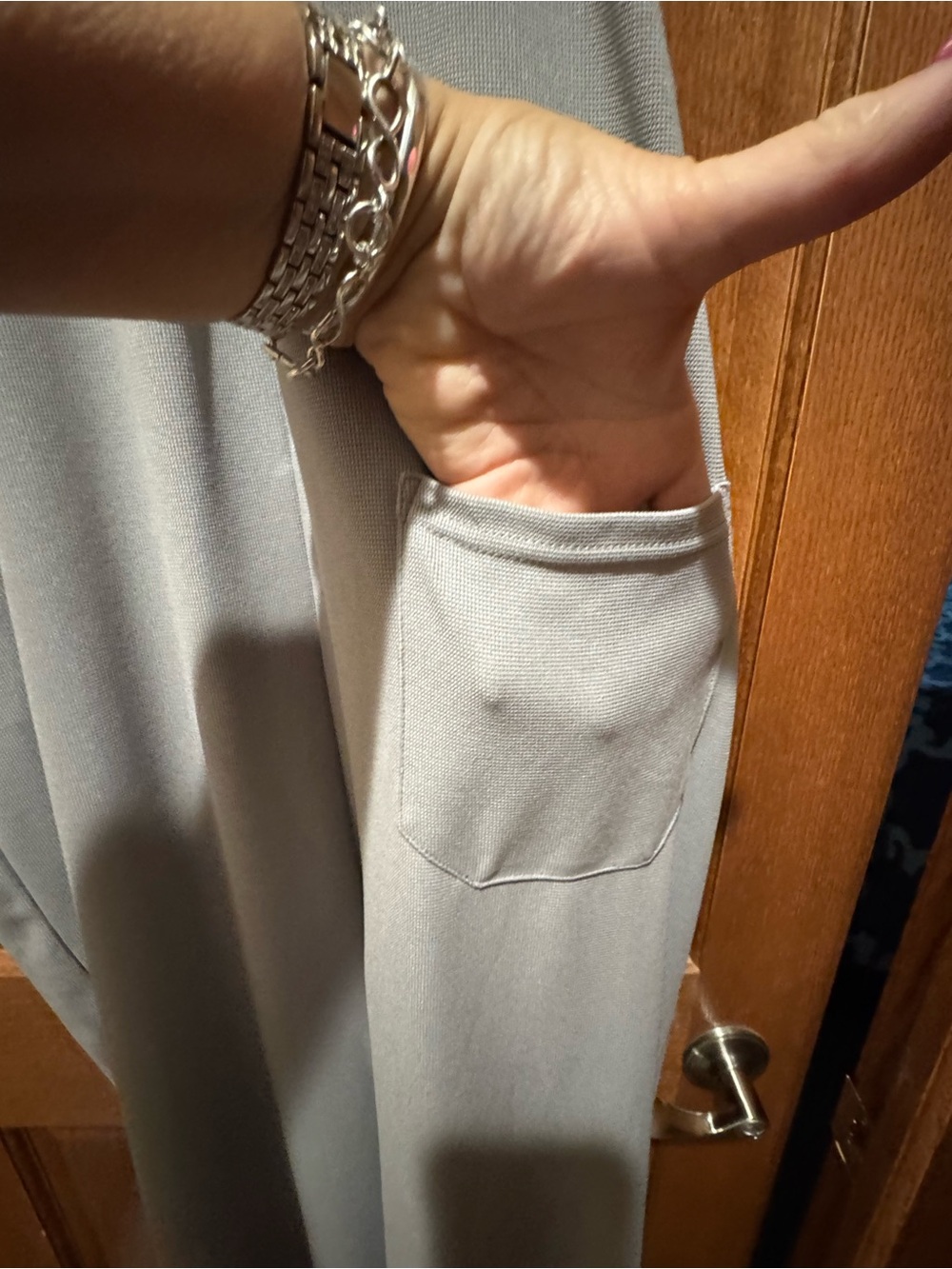 Relaxed Strappy Women's Large Jumpsuit Light Gray Plenty of Pockets - Picture 8 of 13